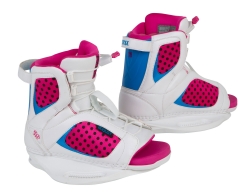 Ronix - 2014 August Wakeboard Bindings - White/Pink-a-Dot
