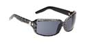 Zoe Sunglasses -  Black w/Silver Brocade/Grey